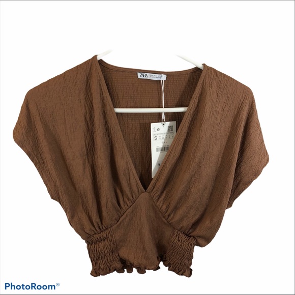 Brand New Zara Crop Top with Short Sleeves Small - Picture 8 of 12